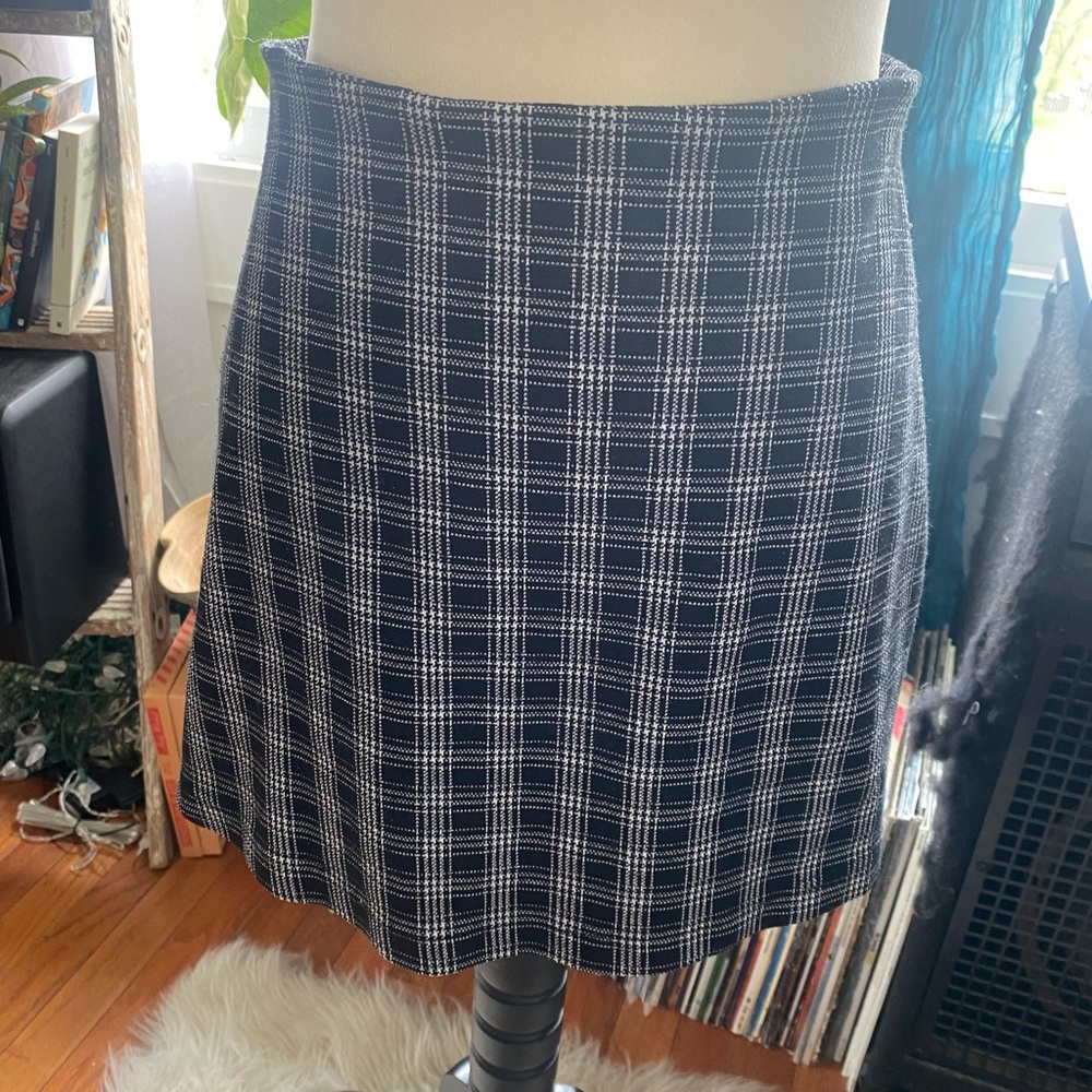 Plaid Cotton Mini Skirt